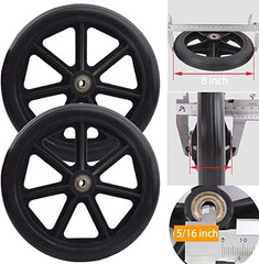 2Pcs Wheels Replacement for Wheelchairs, 8″ X 1″ Rollator Wheels, Anti-Slip Repl