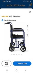 Transport Wheelchair, New, Still in Shipping box. Holds up to 300 Pounds.