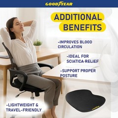 Cooling Gel Memory Foam Car Seat Cushion for Pain Relief | Lightweight & Firm
