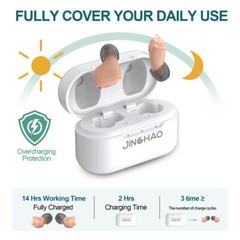 1 Pair Rechargeable Hearing Aids Mini Hearing Amplifier L+R w/ Charger Case