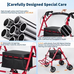 Foldable Wheelchairs with Seat and Foot Pedal Lightweight for Adults 299lb