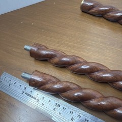 Brass Horse Head Handle Walking Stick Spiral Wood Cane Vintage