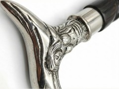 Silver Lady Handle Walking Cane Black Twist Shaft Derby Grip Fashion Stick