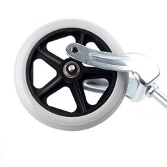 2Pcs 6 Inch Solid Wheelchair Replacement Wheels Rubber 6 inches, Grey