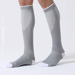 CelerSport 3 Pairs Compression Socks for Men Large-X-Large Black + White + Grey