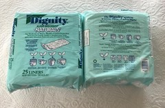 (2) Dignity Super Absorbent Naturals For Moderate to Heavy Protection 25 Liners 