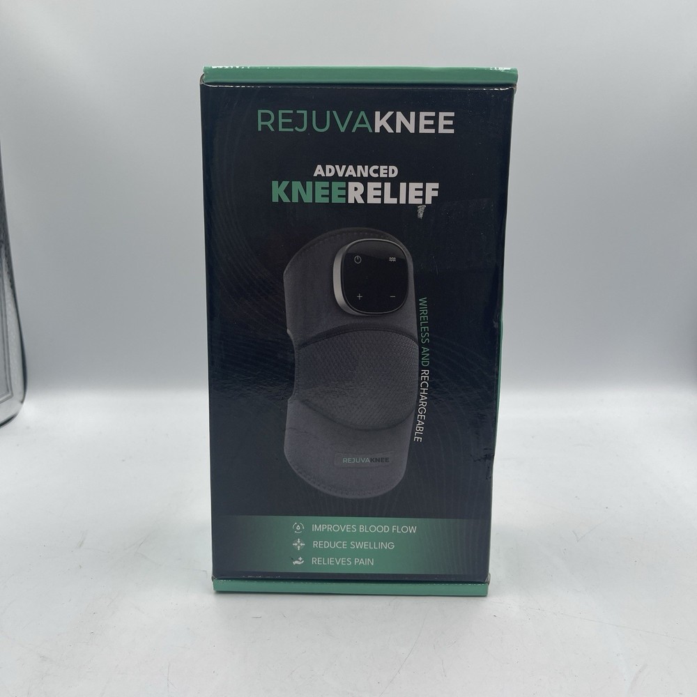 REJUVA KNEE Advanced Knee Relief Wireless Rechargeable Knee Brace Gray- NIB