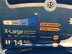 Attends Disposable Briefs X-Large 58″-63″ Waist, Tab Closure, Dry Lock, 56 Count