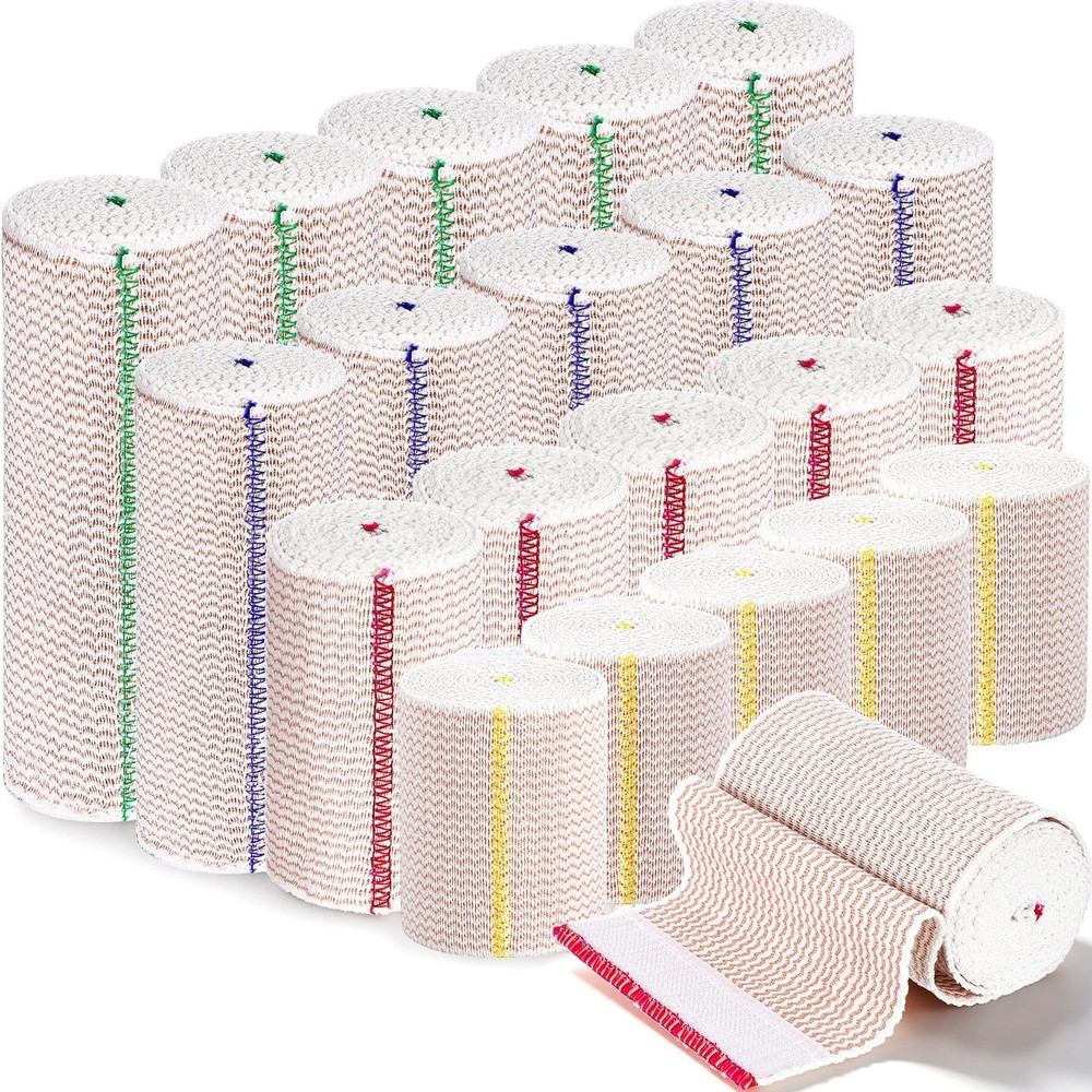 20 Pack Elastic Bandage Wraps 2″-6″ Stretchable Compression for Legs, Knees, Wri