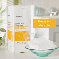 McKesson Non-Woven Sponges, Non-Sterile, 4-Ply, High Absorbency, Polyester/Rayon
