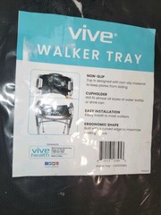 Vive Walker Tray for Folding w/Cup Holder Adult Mobility Black SHIPS SAME DAY
