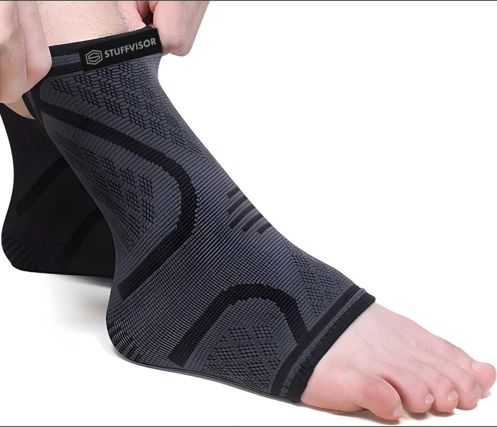 Stuffvisor Ankle & Foot Compression Sleeve, Socks for Maximum Support, Mediu 2PK