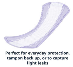 Amazon Basics Daily Pantiliner, Extra Long Length, Thin Feminine Pads for Women,