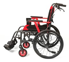 Red Ultra Lightweight Wheelchair 14 lbs Journey So Lite C2 250 lb Capacity