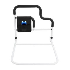 220lbs Load Bedside Handrail, U-Shaped Fixed Bed Rail, Black Bed Safety Handrail
