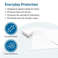 BodyMed Disposable Pillowcases (Tissue/Poly) Medical Pillow Cases – 21-Inches x