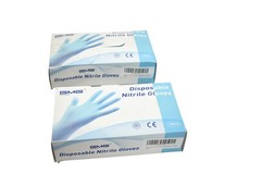 GMG Disposable Nitrile Gloves Small Size Latex-Free Blue 100 Count Lot of 2