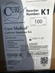 Cure Medical Sterile Cath Insertion Kit Lot 20 Sealed Urinary