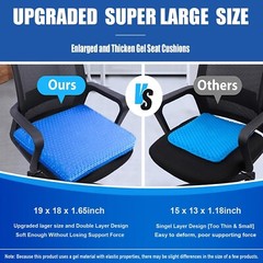 Relaxing Gel Seat Cushion for Back, Coccyx & Sciatica Pain Relief – Jumbo Size