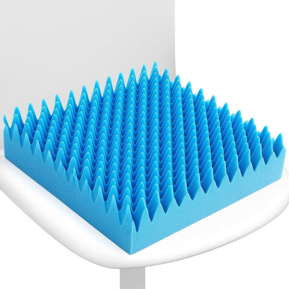 Egg Foam Seat Cushion Blue 18 x 16 x 4 Inches Office Recliner Chair Pain Relief