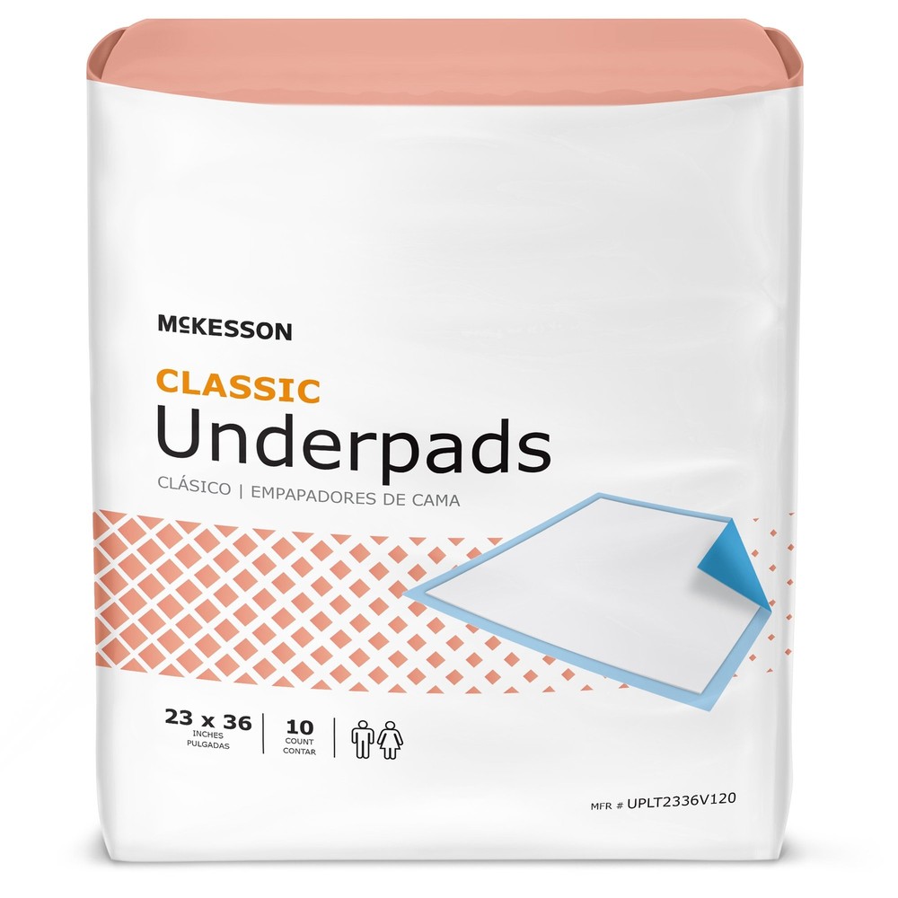 120 McKesson Classic Adult Bed Chair Disposable Underpads Fluff Core 23×36″