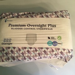 Because Premium Overnight Plus Bladder Control Underwear 20-Count White S/M