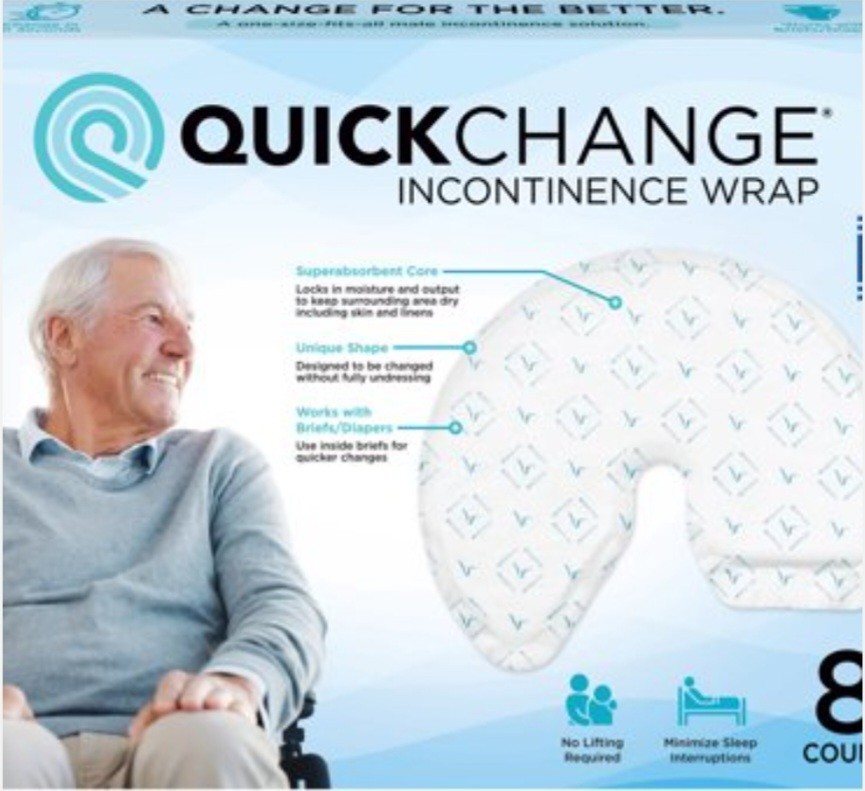 24 QuickChange Male Urine Management Wrap Incontinence One Size 8ct x 3SEALED
