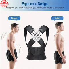 Back Brace Posture Corrector Adjustable Upper Back Shoulder Support Women Men