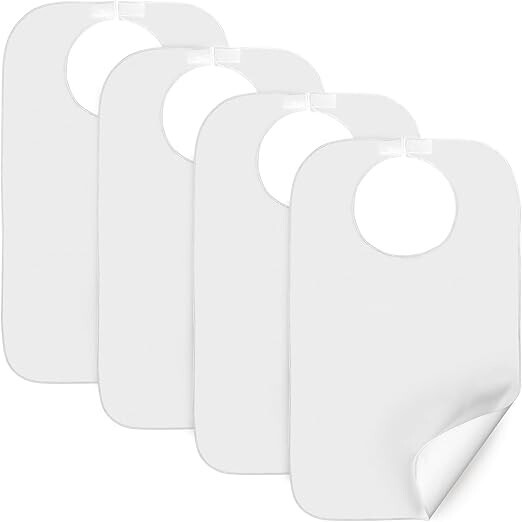 Washable Adult Bibs for Eating Waterproof Clothing Protector 30″X18″ 4 Pack