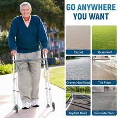 Walker Ski Glides for Folding Walkers – Universal Walker Glide Caps & Sliders, W
