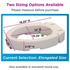 Nova Medical Products Hinged Toilet Seat Riser Lift Up And Down Raised Toilet