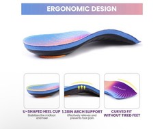 3/4 Shoe Inserts Orthotic High Arch Support Insoles Flat Feet Plantar Fasciitis
