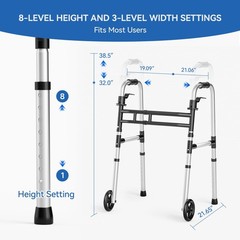 Loyoda Folding Walkers for Seniors，Medical Bariatric Walker Lightweight 5 Fro…