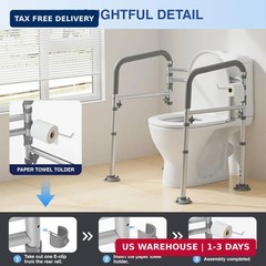 Loyoda Foldable Toilet Safety Rails for Seniors – Adjustable Toilet Safety Frame