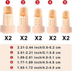 10pcs Finger Splints Set – 5 Sizes EVA Fingertip & Thumb Brace Supports (Beige)!