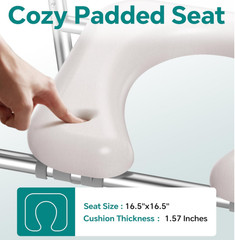 Soundfuse Raised Toilet Seat w/ Handles Adjustable 400lb Padded