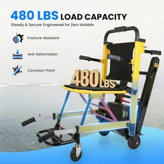 Motorized Stair Climbing Wheelchair , 441Lbs Lockable Seat for Indoor/Outdoor