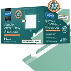 Inspire Ultimate Absorbency Disposable Bed Pads, Adhesive, 36″ X 36″, (50 Count)