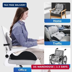 X Large Memory Foam Seat Cushion Lumbar Support Pillow for Sciatica & Tailbone P