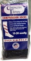 Compression Therapy Black Support Socks 15-20 mmhg Size Medium 5-9 1/2 W, 6-8 M