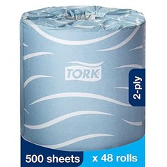 Tork Bath Tissue Roll Advanced 2-Ply Biodegradable 4X3.75 500 Sheets/Roll 48