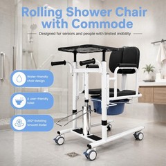 6 IN 1 Hydraulic Patient Lift Transfer Chair 440 Lbs Transfer Nursing Chair