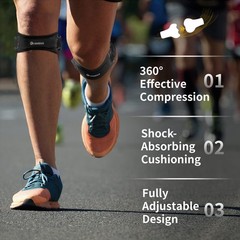 CAMBIVO 2 Pack Patella Tendon Knee Straps, Brace for One Size, Black