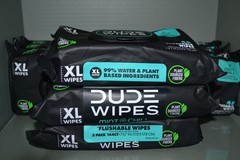 (3) DUDE Wipes Flushable, 3 Packs In Each With 48 Flushable Wipes Each