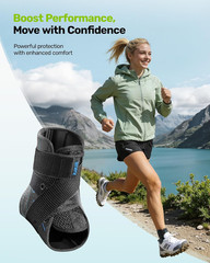 Quick Lace up Ankle Brace with 2 Metal Support Stays, Breathable Stabilizer for
