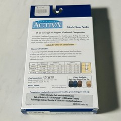Activa 15-20 mmHg Light Support Compression Dress Socks Color Tan Size Medium