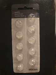 1 Pack Oticon miniFit 8mm Bass Double Vent Domes For Hearing Aids 10 Domes Total