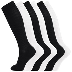 Cotton Compression Socks 15-20mmHg Knee High for Men & Women – 4/6 Pairs for Tra