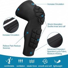 Padded Knee & Shin Guards Calf Pads Protector Compression Leg Sleeve Knee Bra…