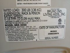 bruno elan sre 3050 stairlift, Left Side, 6ft, 8in Rail
